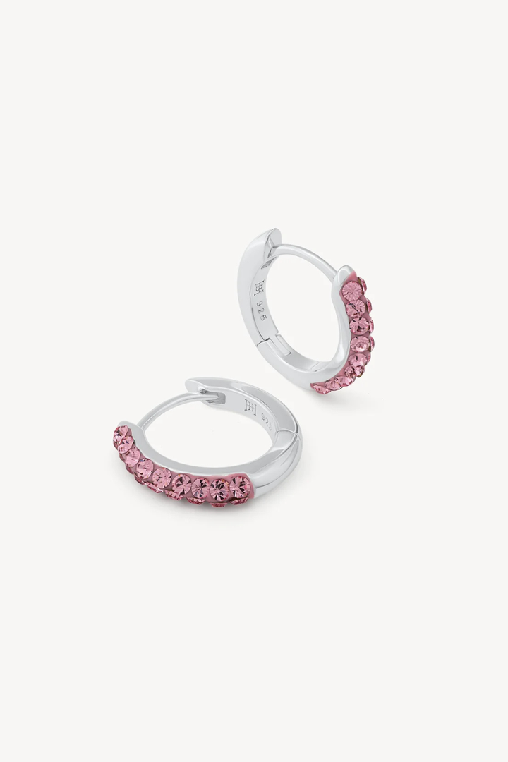 H&amp;B Pink Sparkle Hoop Earrings