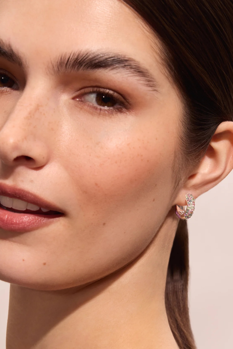 HILLBERG &amp; BERK Abalone and Amethyst Opal Reversible Sparkle Hoop Earrings HILLBERG &amp; BERK