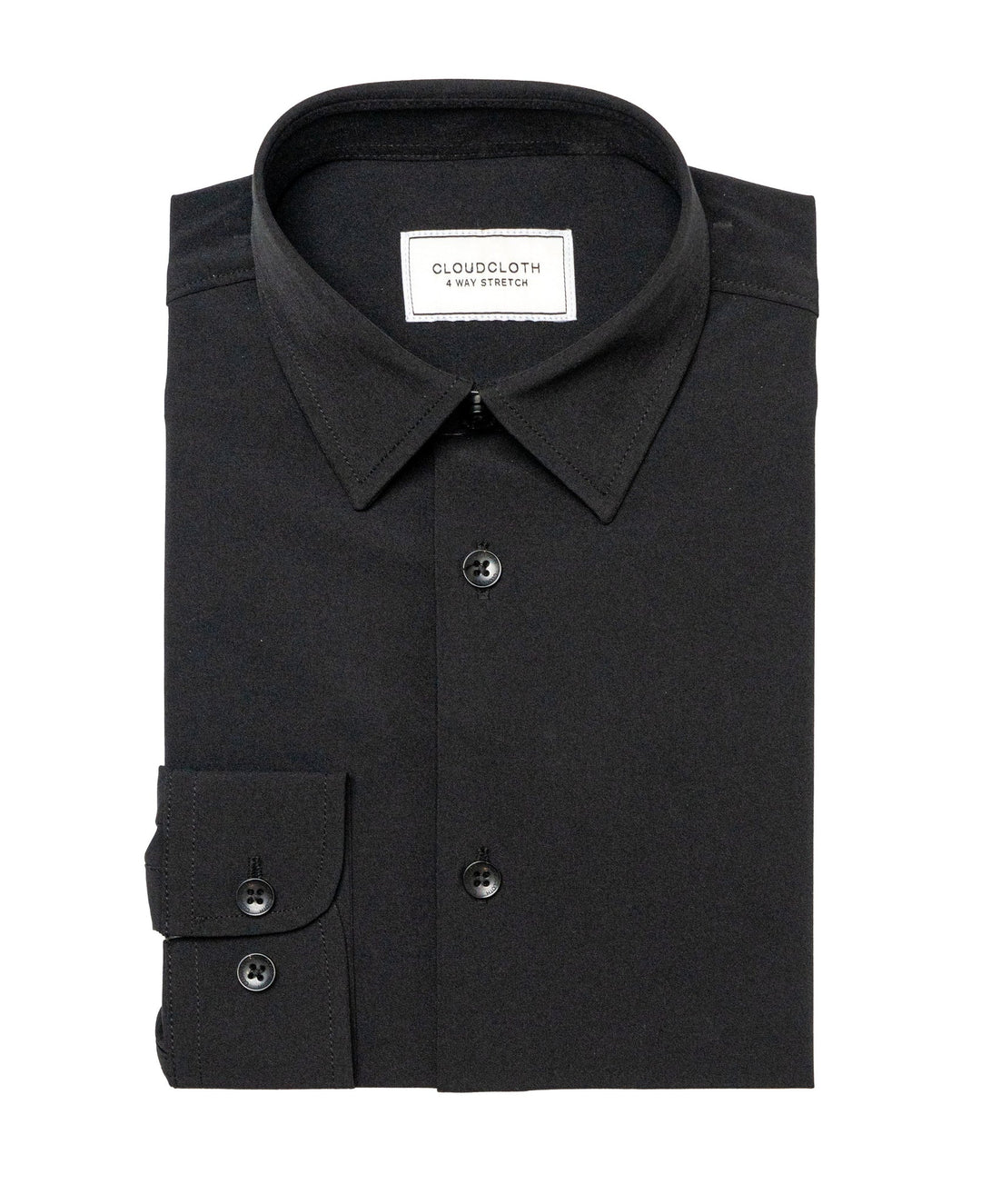 Cloud Cloth Stretch Dress Shirt in Black AMERICAN EXCHANGE
