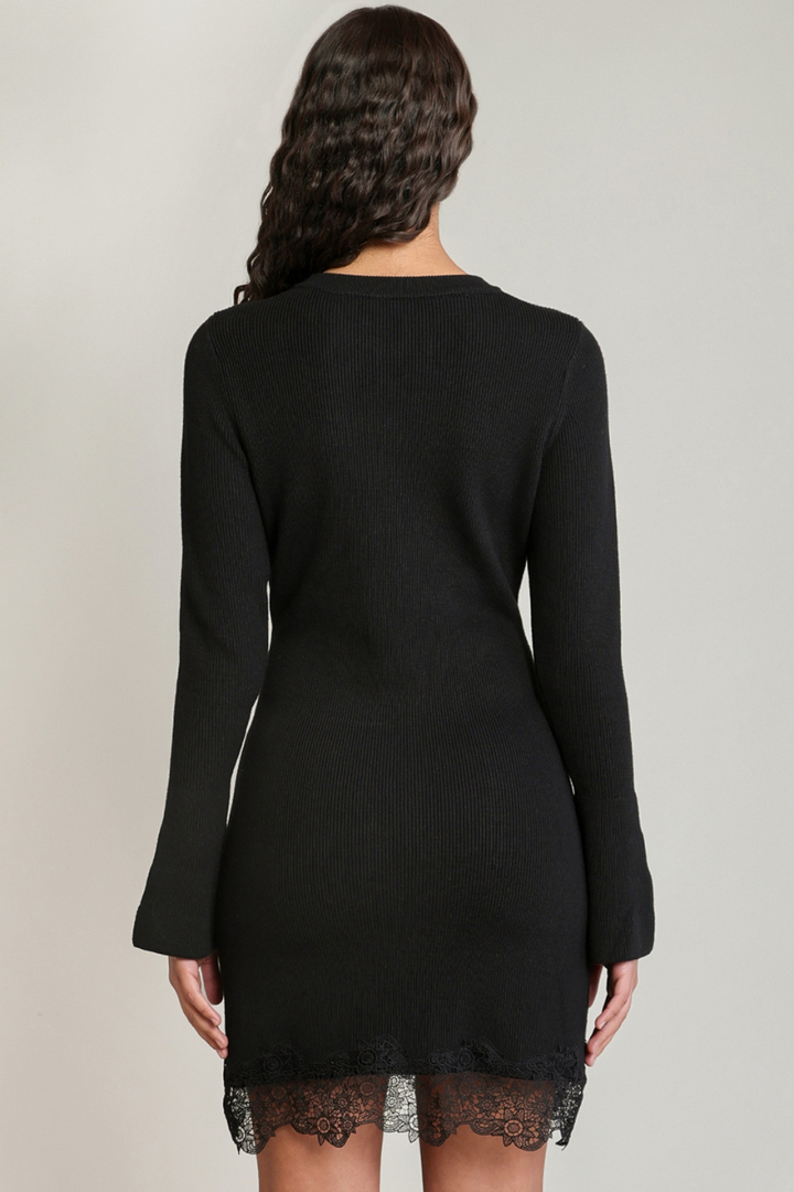Dex Selene Lace-Hem Knit Dress