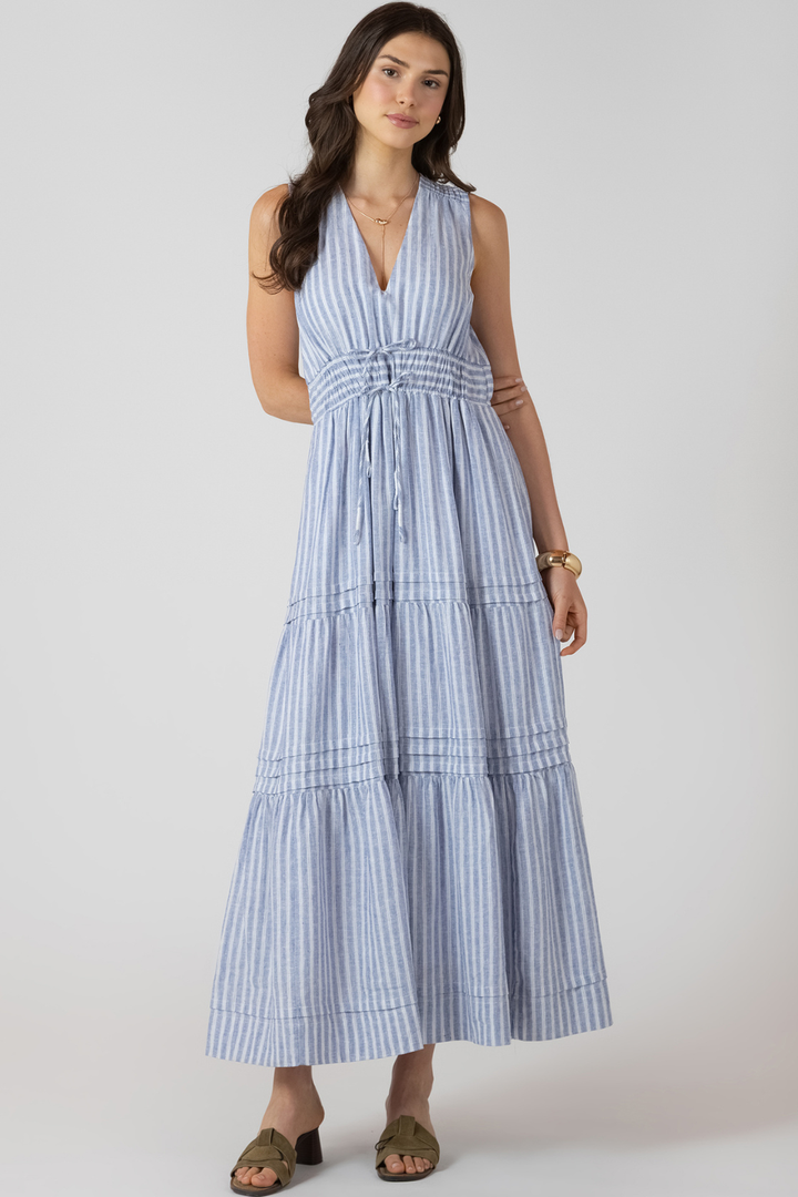 Dex Agnes Pleat Detail Smocked Waist Dress - Hot Peppers Clothing