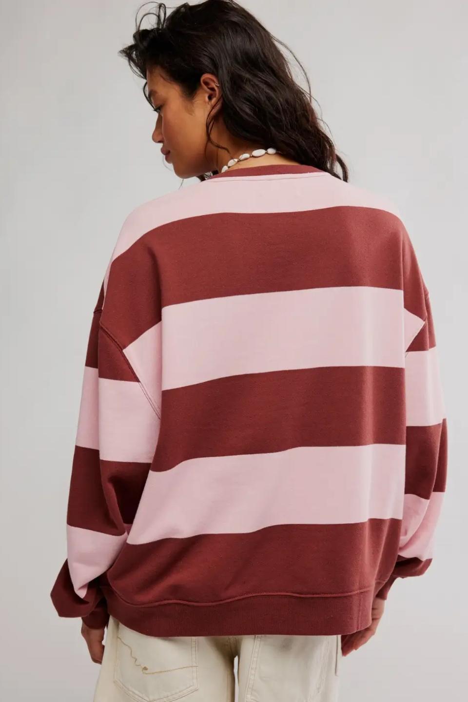We The Free Classic Striped Oversized Crewneck