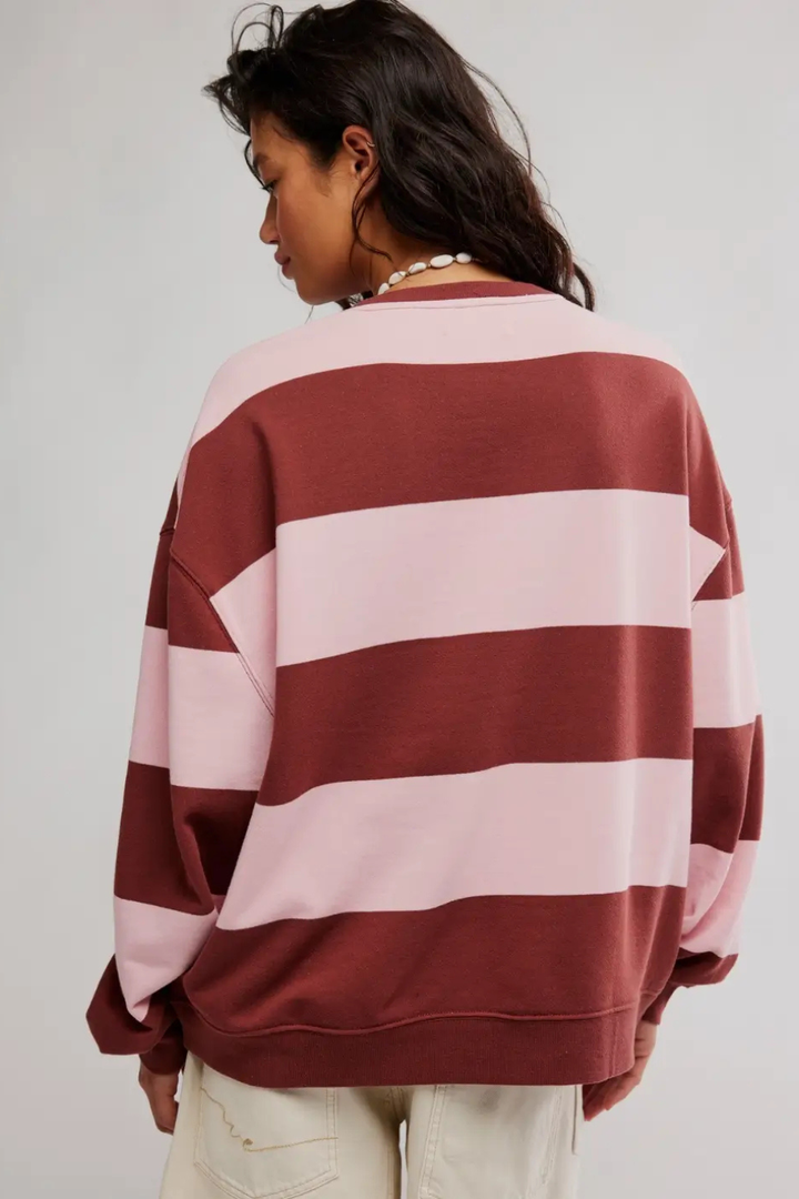 We The Free Classic Striped Oversized Crewneck