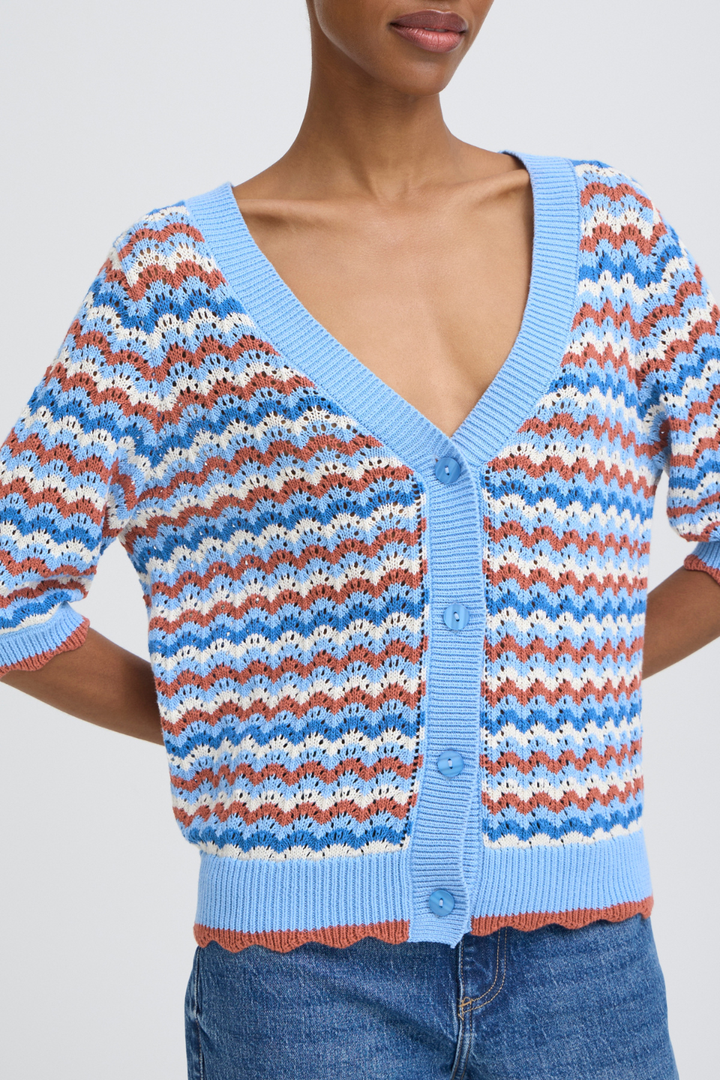 B. YOUNG Nero Pointelle Cardigan - Hot Peppers Clothing