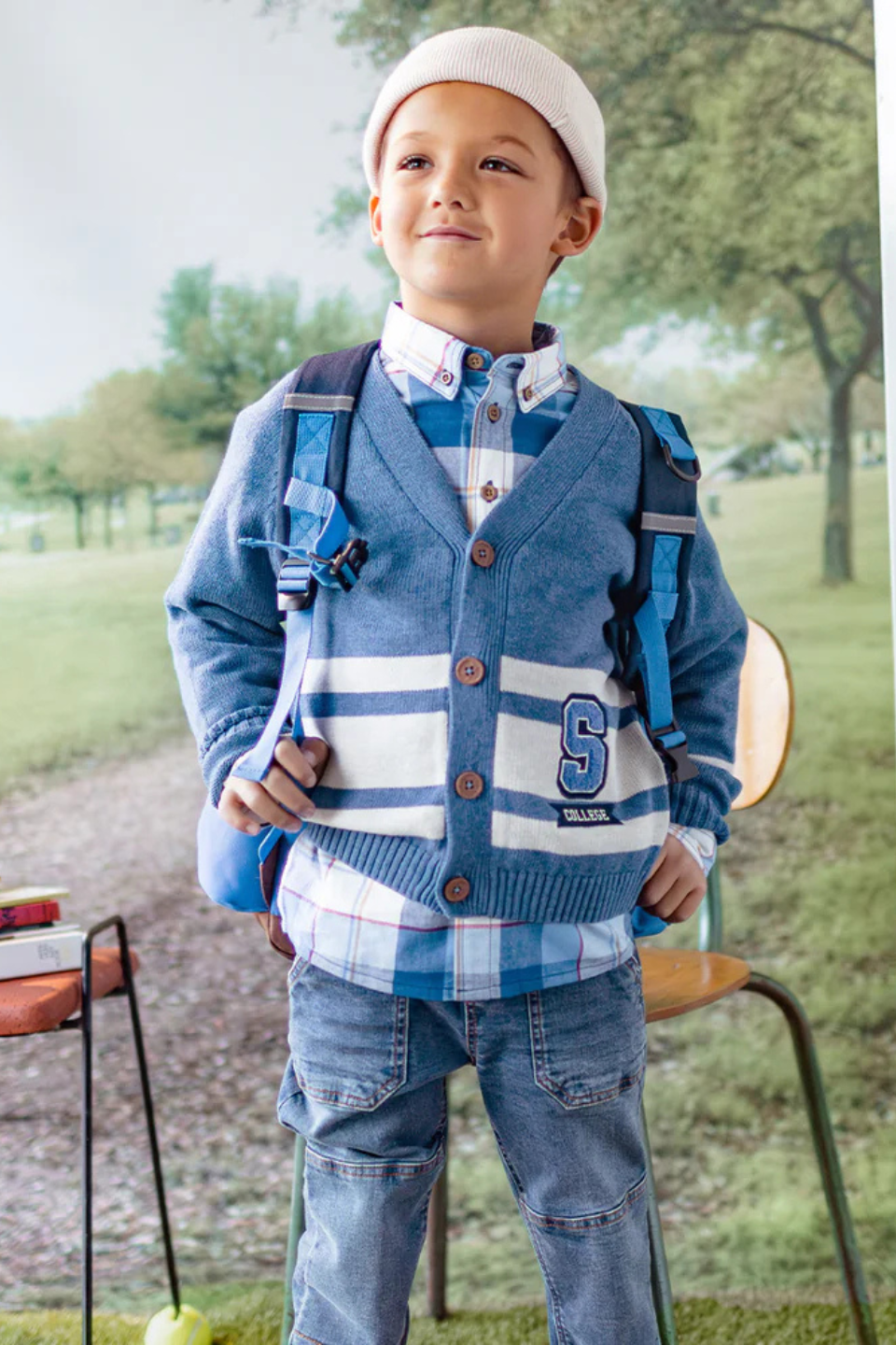 Blue plaid shirt