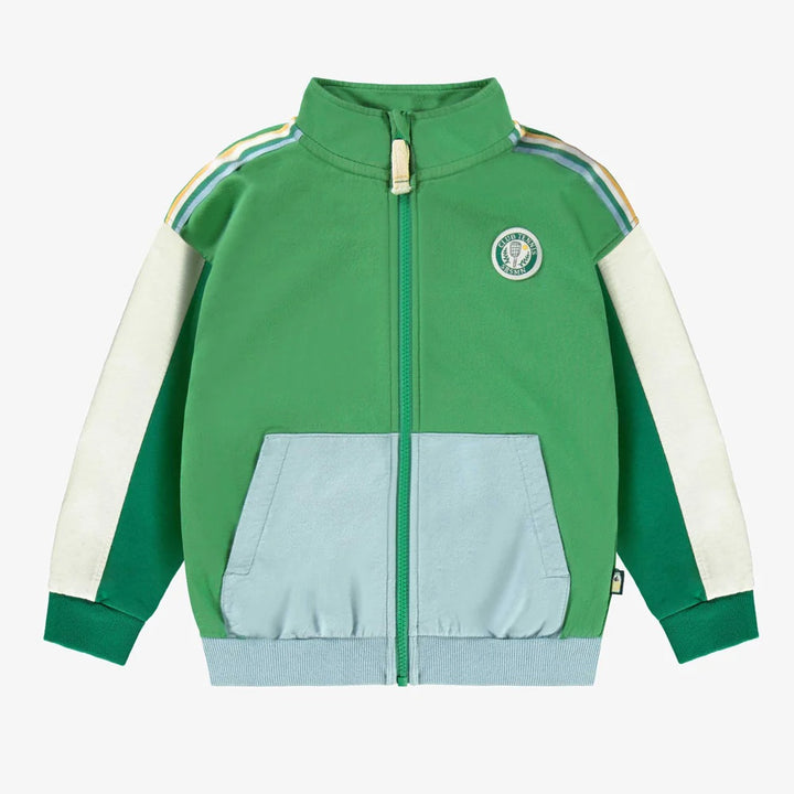 Green quarter zip in french cotton
