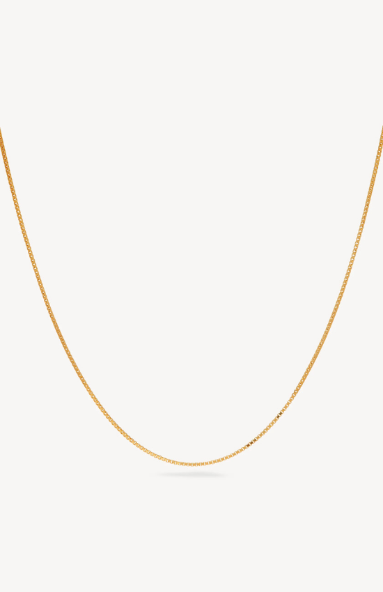 Box Chain Slider Necklace in Gold