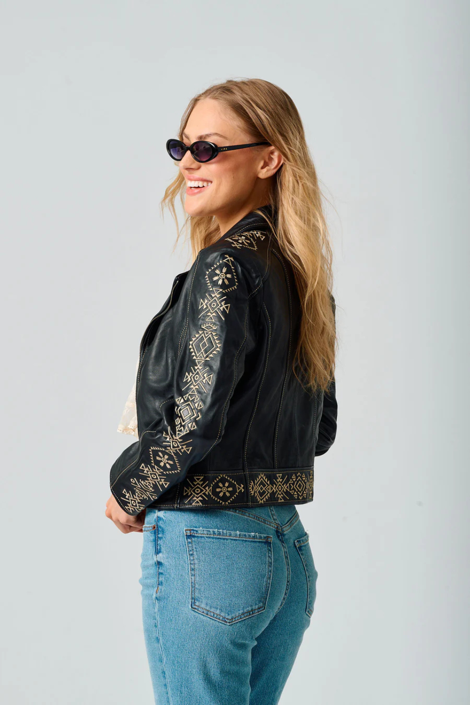 Cora RF Leather Jacket - Hot Peppers Clothing