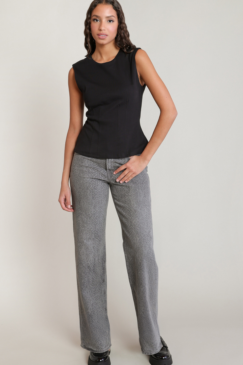 Dex Gemma Cinched-Waist Top