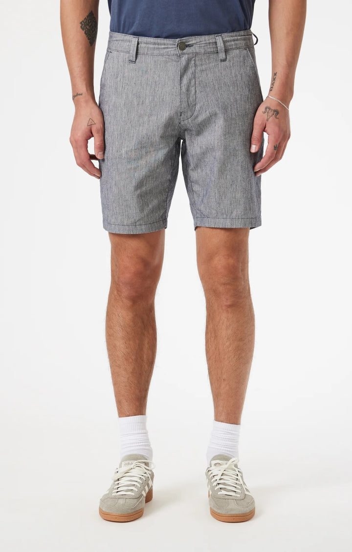 Noah 9" inseam Shorts | Navy Linen Stripe