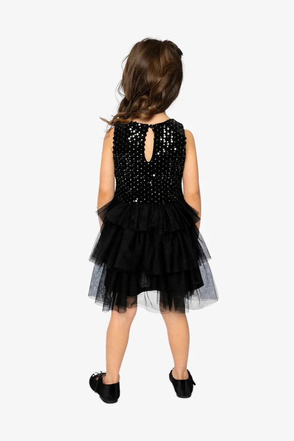 Deux Par Deux Bi-Material Sleeveless Dress Black