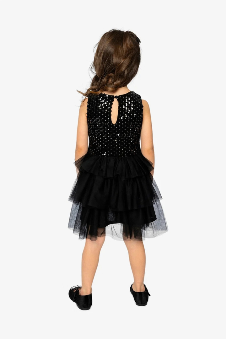 Deux Par Deux Bi-Material Sleeveless Dress Black