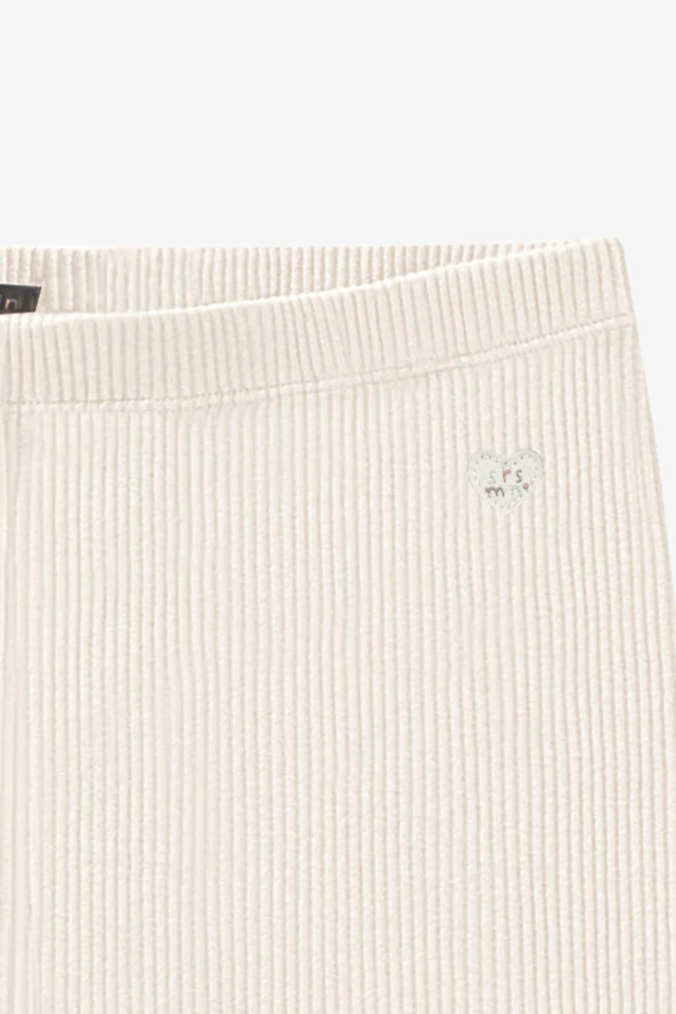 Cream ribbed knit leggings