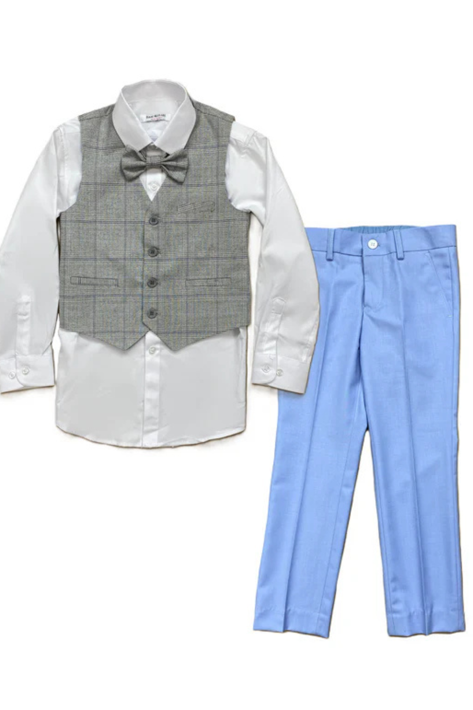 AXNY Plaid Textured Vest Set - Hot Peppers Clothing