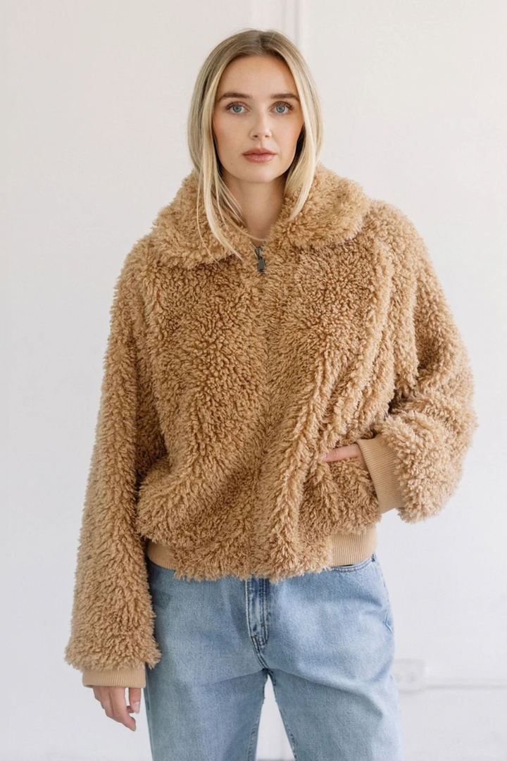 Brunette The Label Teddy Bear Sherpa Jacket