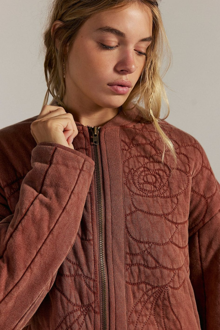 Rose Zip-Up Sweatshirt
