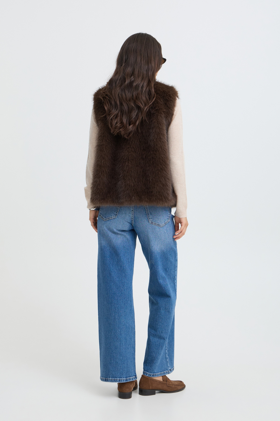 b.young Cesille Faux-Fur Waistcoat