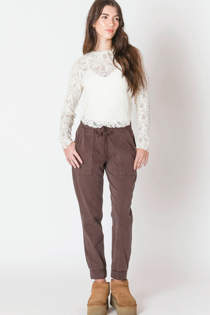 Liora Exposed Seam Lace Top
