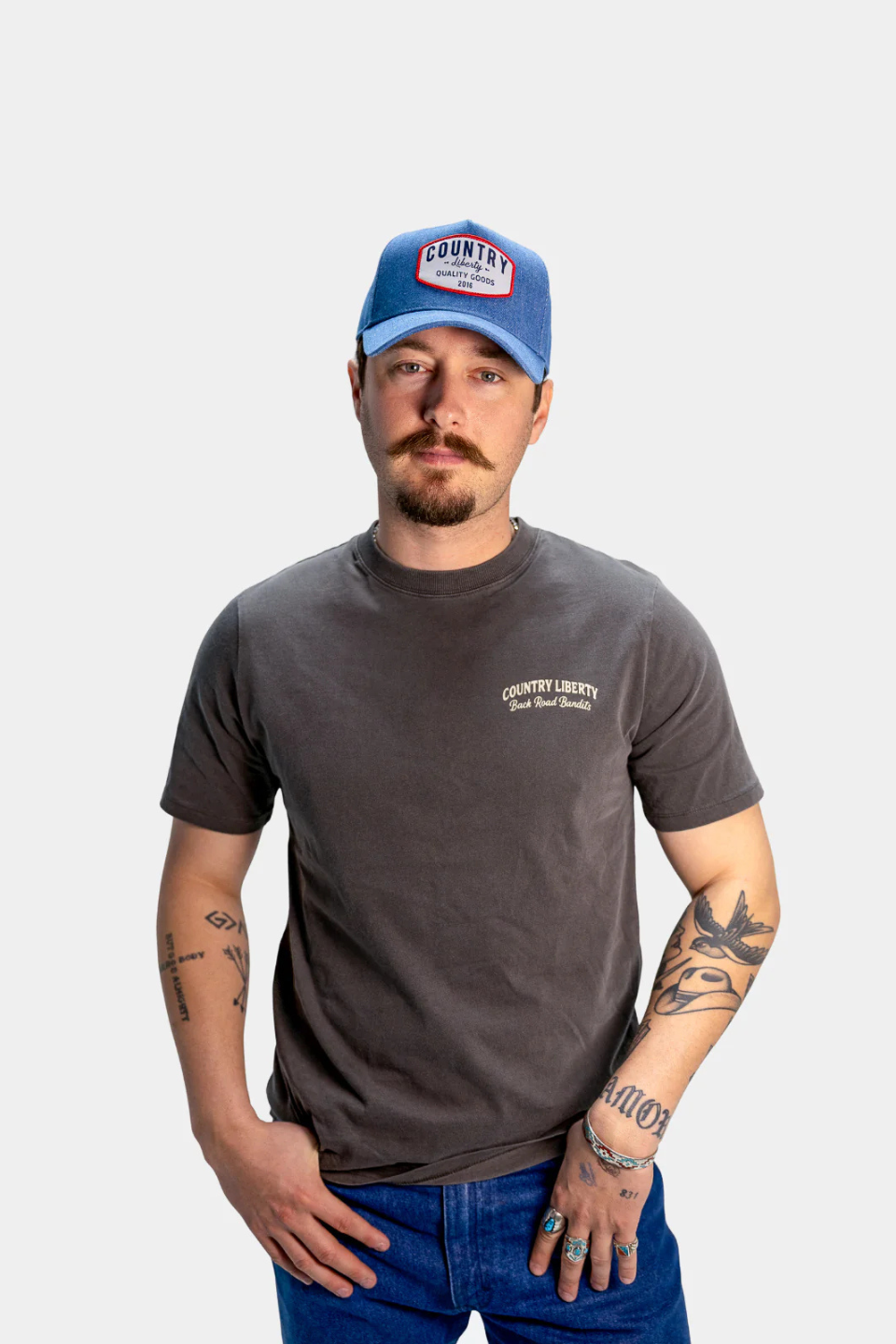 Country Liberty Vintage Grey Backroad Bandits Tee COUNTRY LIBERTY