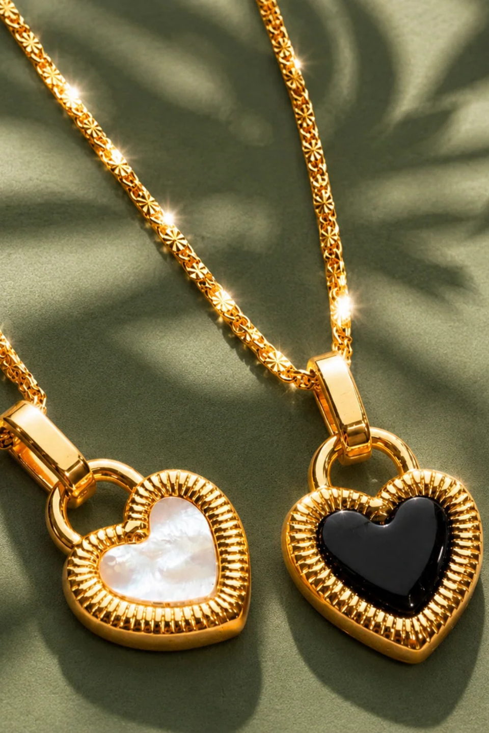 DBL Designs Mini Double-Sided Black Onyx &amp; Pearl OG Heart Necklace