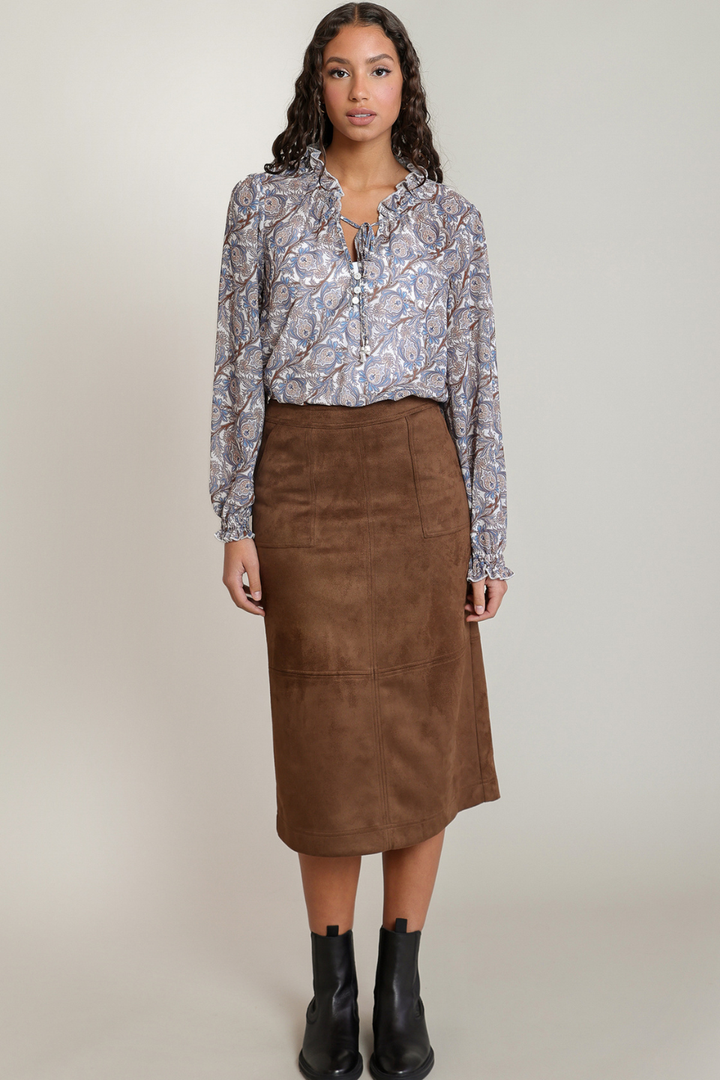 Dex Addie Suede Midi Skirt