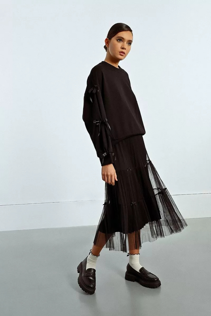 Tulle skirt with bow details