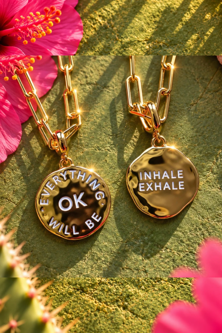 DBL Designs Everything Will Be OK Double-Sided Mantra Necklace