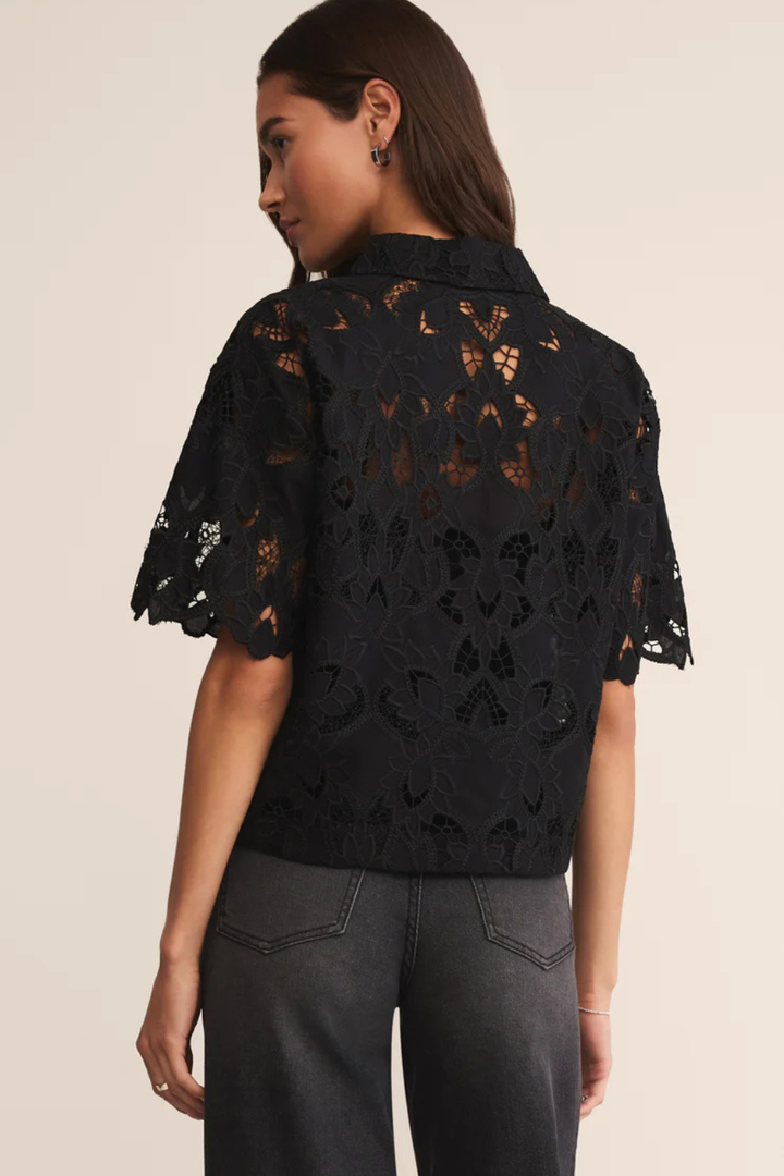 Midnight Embroidered Top