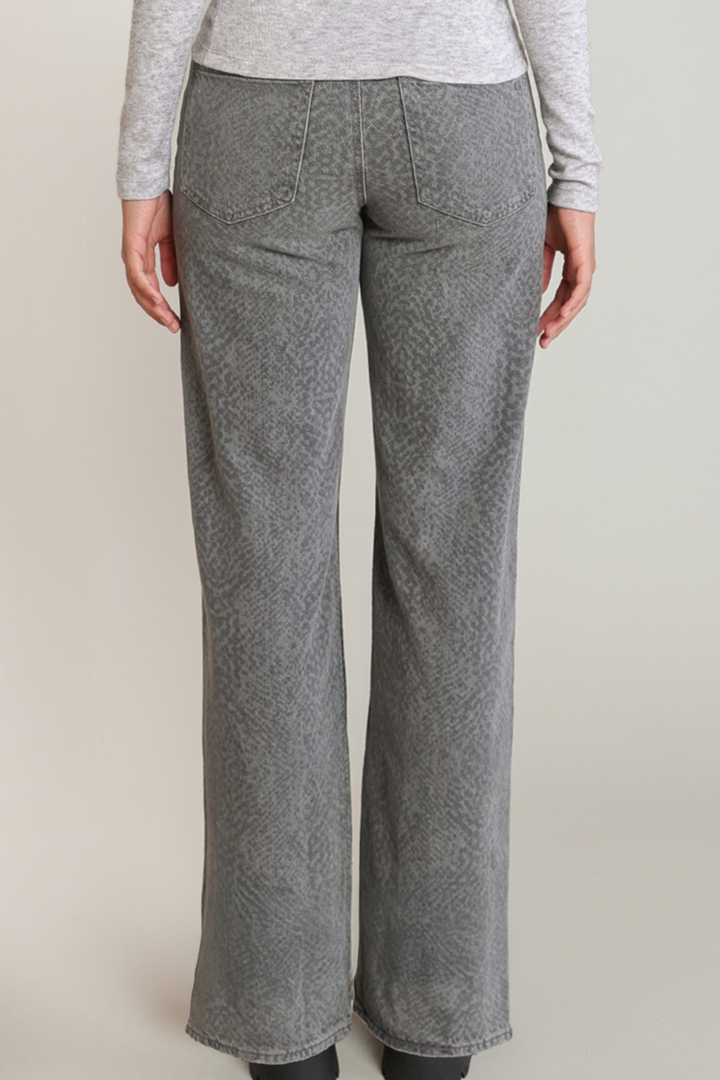 Dex Cleo Snake-Print Straight-Leg Jeans