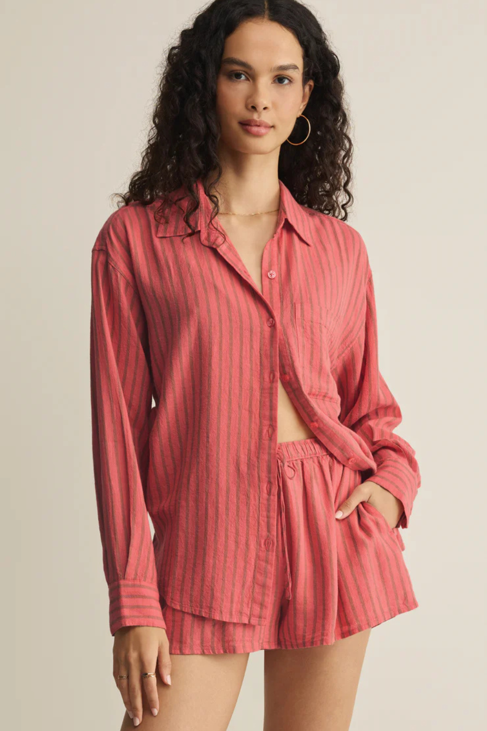 Z Supply The Perfect Striped Linen Button Up Z SUPPLY