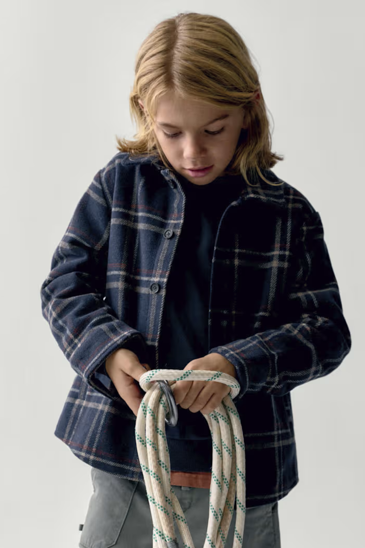 Boston Boys Plaid Wool Overshirt