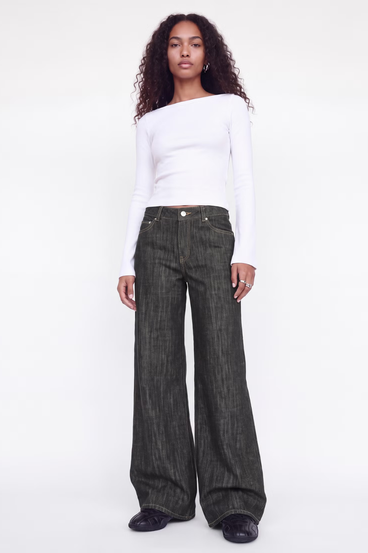 JJXX Oslo Mid-Waist Wide Flared Jeans