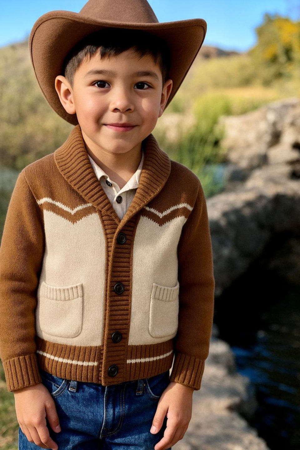Me &amp; Henry YEEHAW cowboy cardigan
