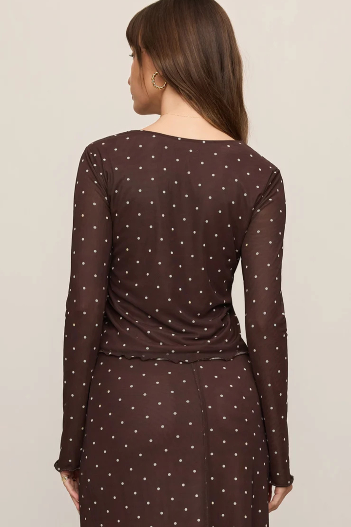 Z Supply Amara Polka Dot Mesh Top
