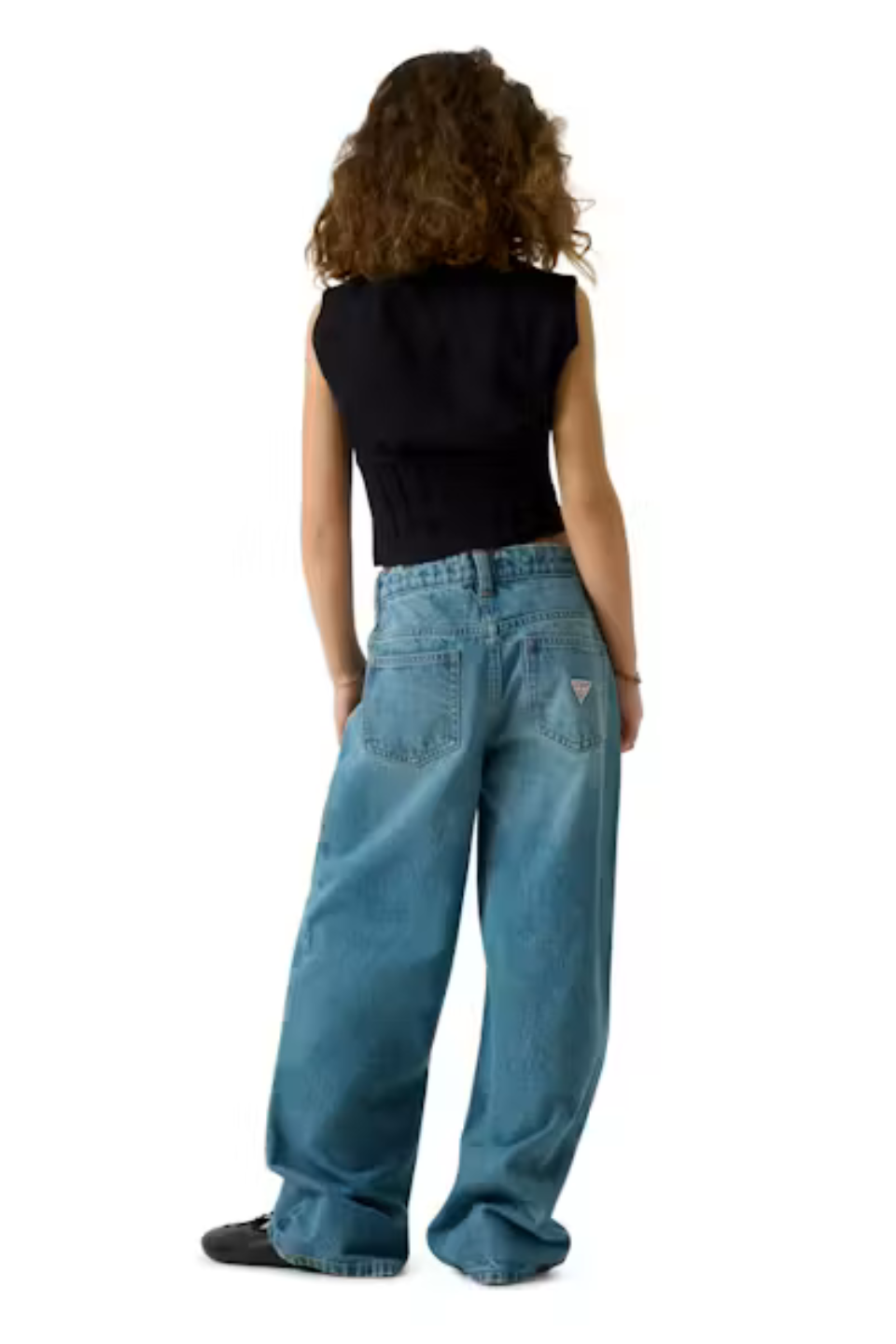 Guess Girls Oversized Denim Blue Wash Jeans
