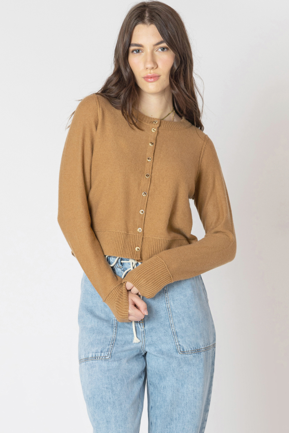 Fawn Easy Crewneck Cardigan