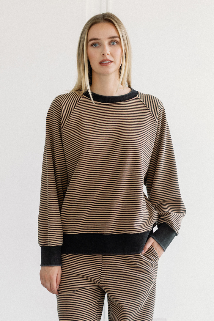 Brunette The Label Mini Stripe Crew