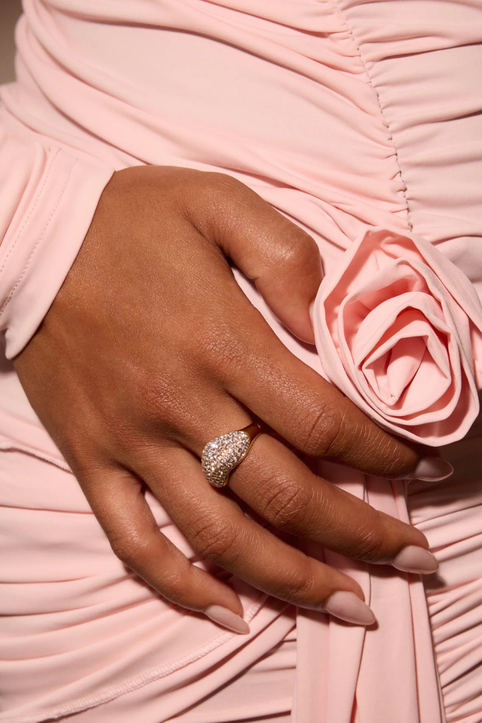 Champagne Sparkle Wave Ring