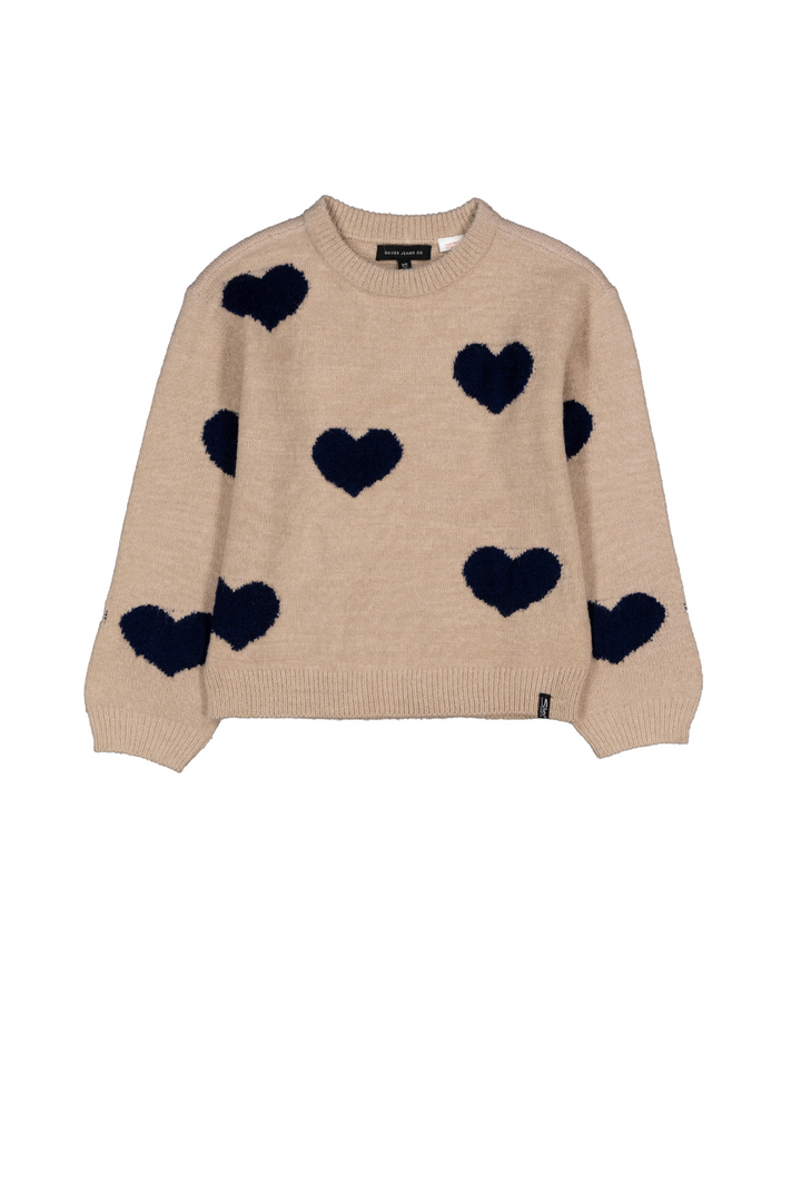 Crew Sweater With Hearts