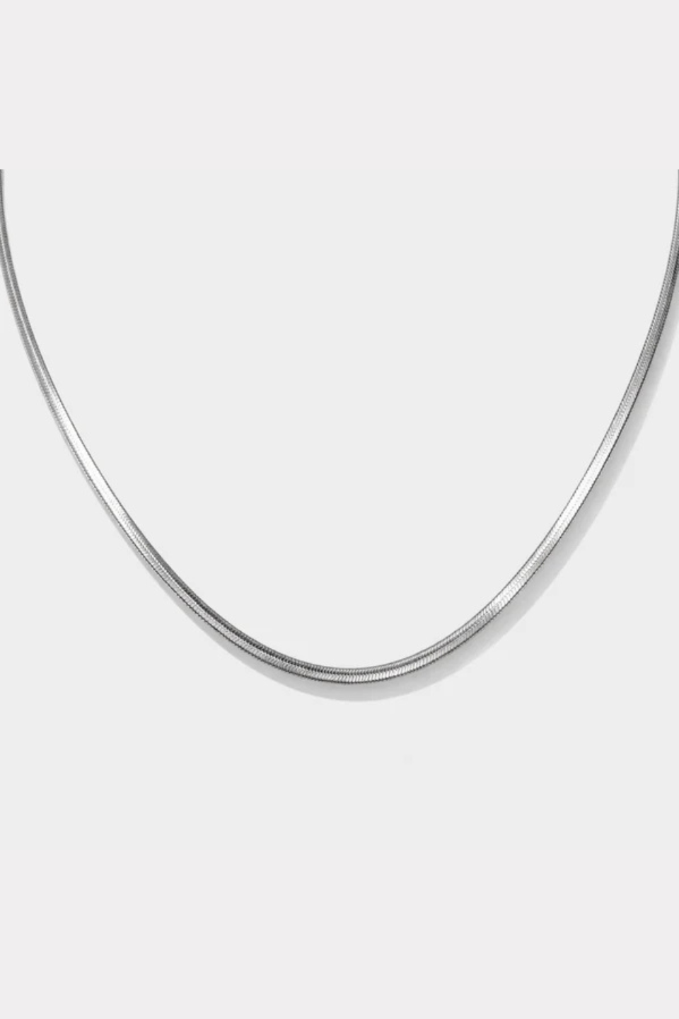 BIZOU Silver Chain Flat Stainless Steel Snake Mesh BIZOU