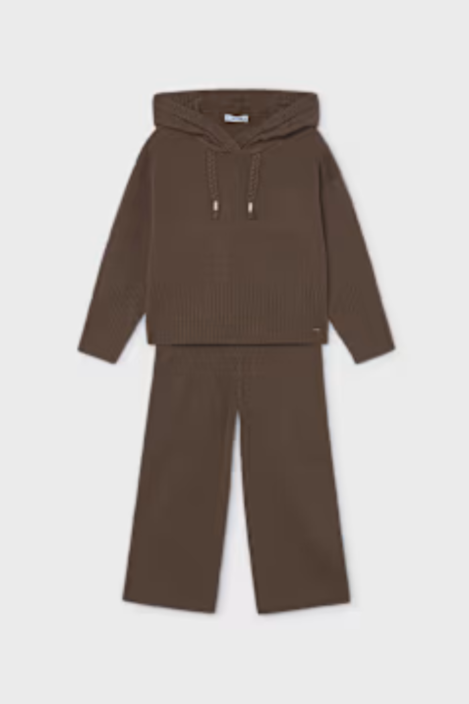 Mayoral Girl Knit Hoodie &amp; Wide-Leg Pants Set