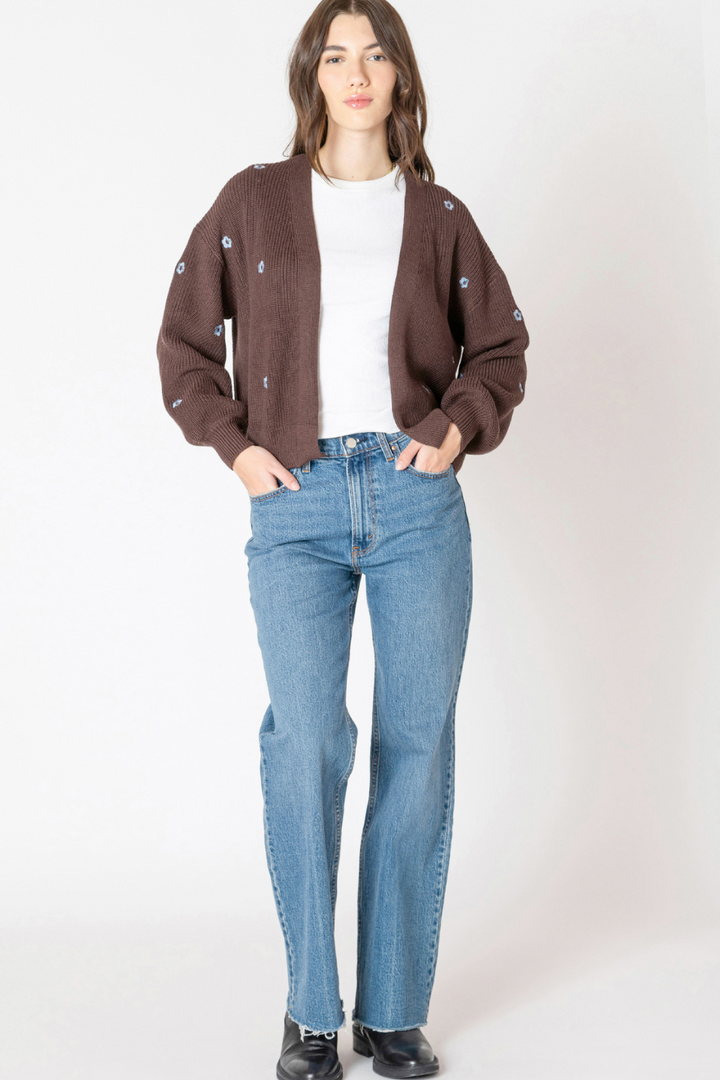 Cadence Embroidered Open Cardigan