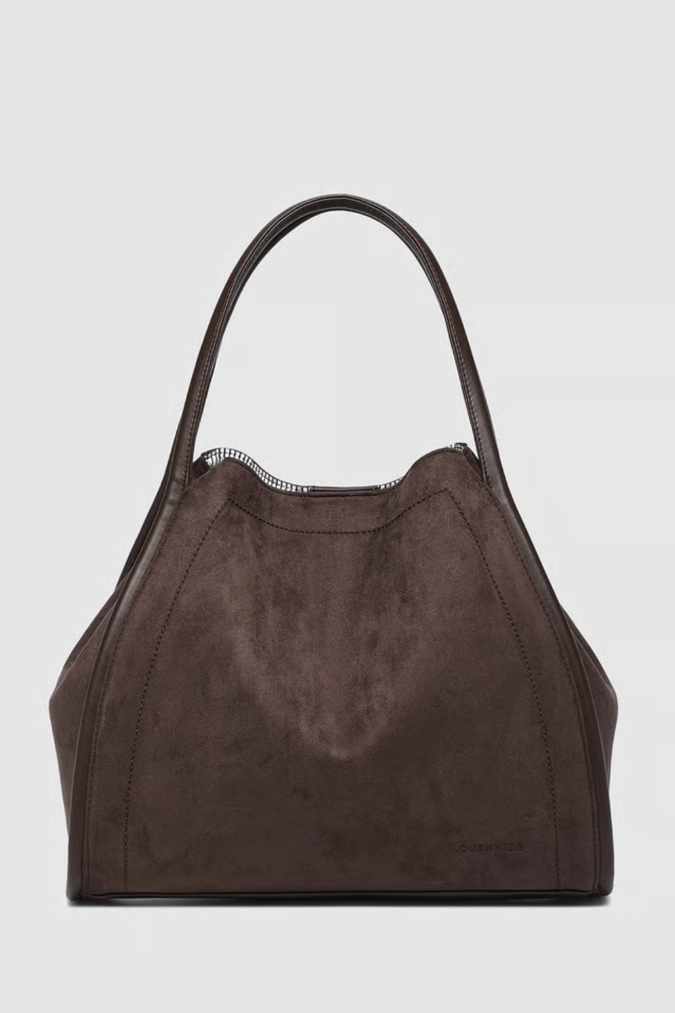 Sutton Shoulder Bag in Suede Chocolate