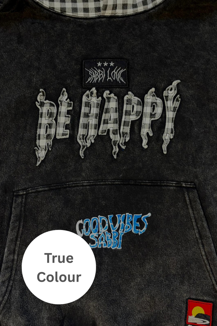 SABBI THE BE HAPPY GINGHAM HOODIE