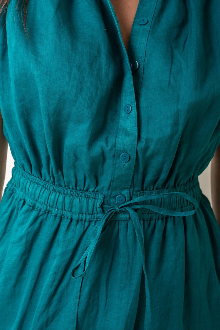 Emerald Midi Tie Waist Dress
