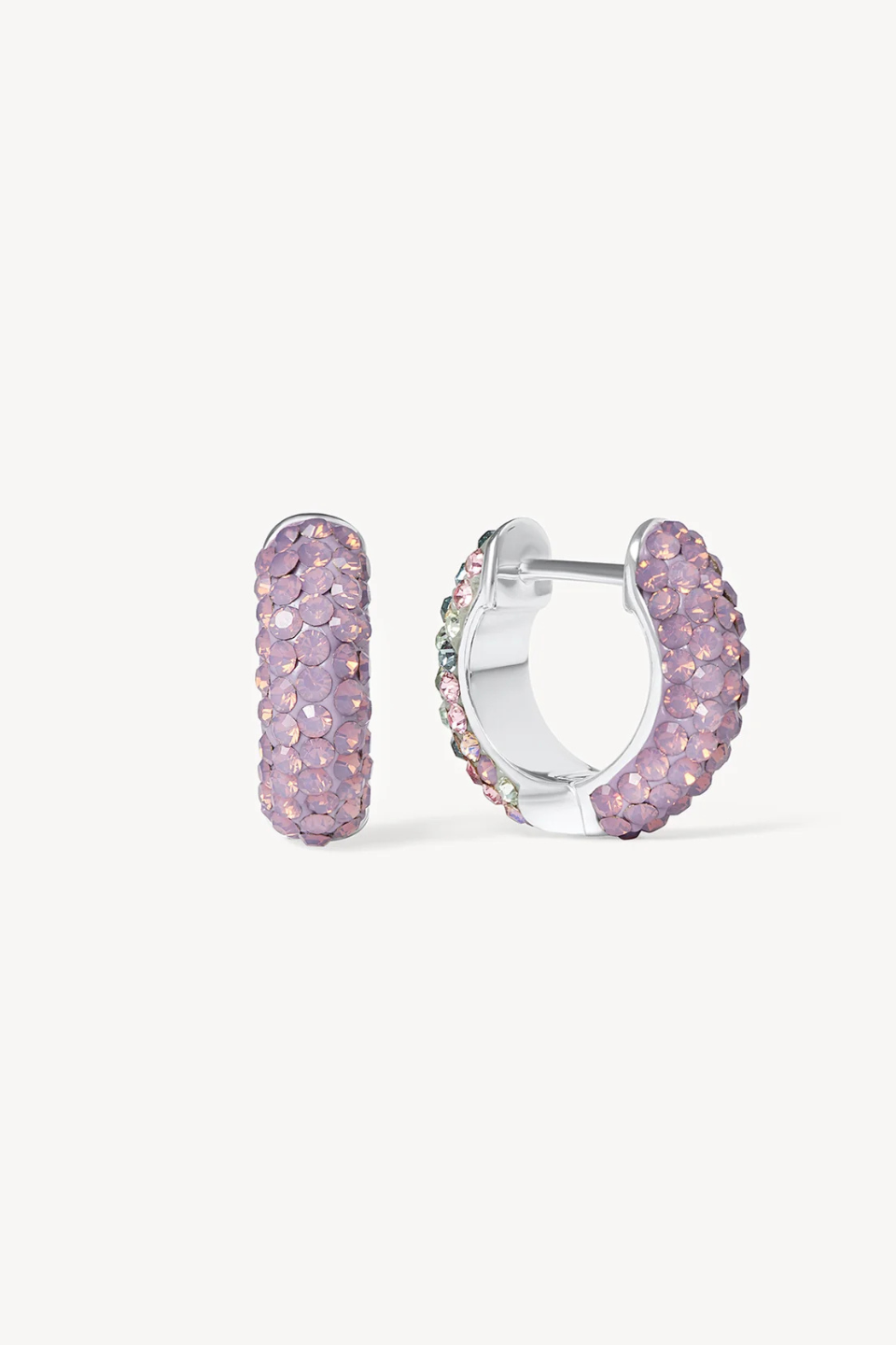 HILLBERG & BERK Abalone and Amethyst Opal Reversible Sparkle Hoop Earrings HILLBERG & BERK