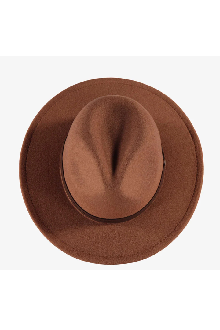 Brown felt fedora hat