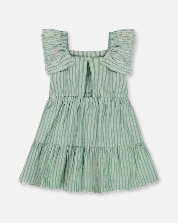 Chambray Dress With Embroidery