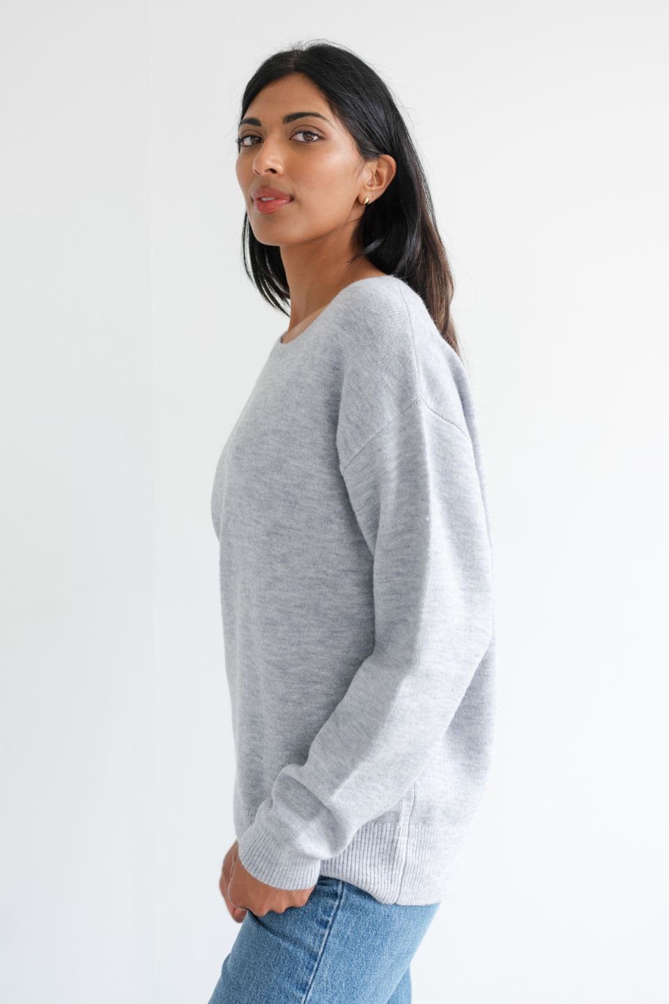 Oversized Knitted Crew Neck Sweater