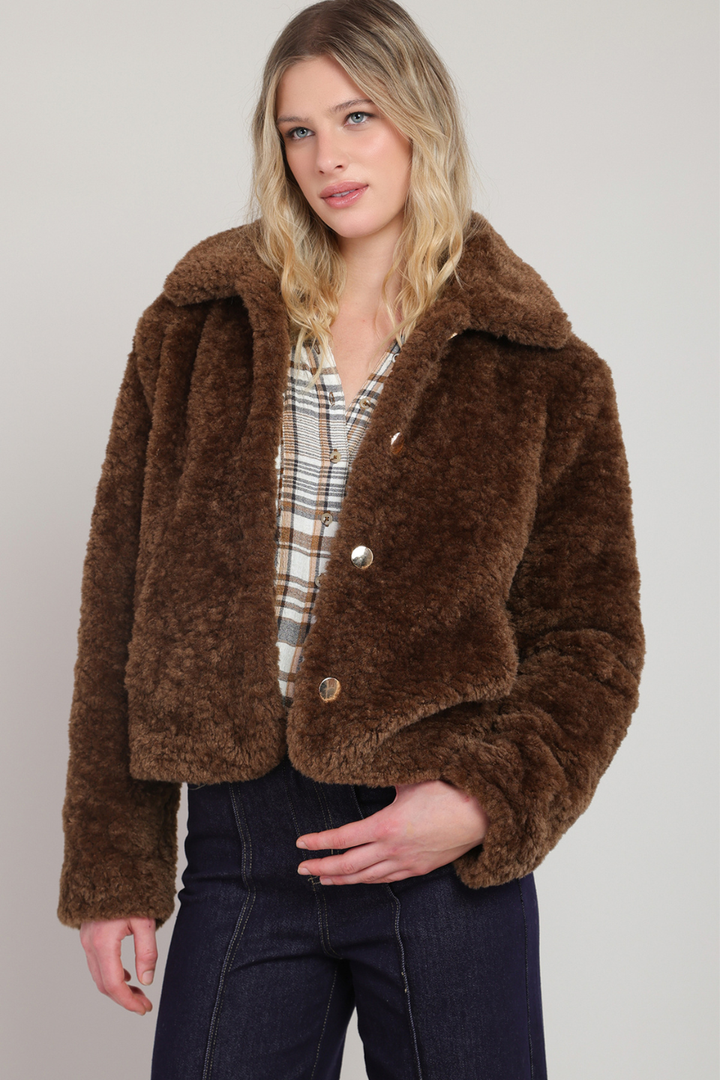 Room 34 Romy Faux-Fur Cropped Coat